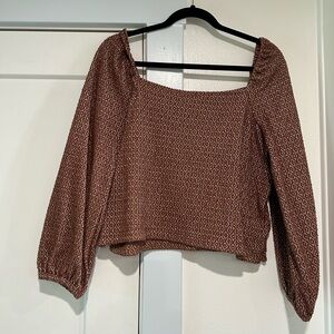 Madewell Brown Geometric Blouse